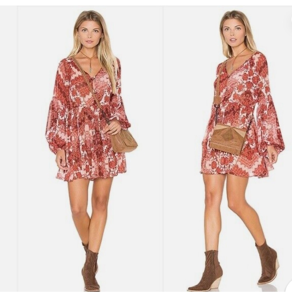 Show me your Mumu Sienna mini swing boho dress long sleeve M